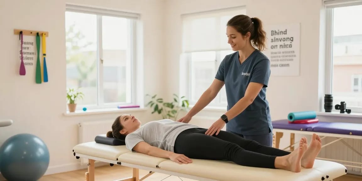 Best physiotherapist burlington assisting a patient in a bright clinic